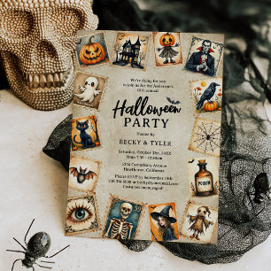 Invitation Fête de Halloween gothique vintage pour adultes