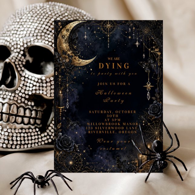 Invitation Fête de Halloween Luxueuse et Glamour (Créateur téléchargé)