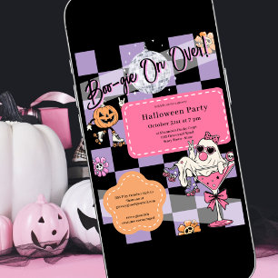 Invitation Fête de Halloween Rétro Boo-gie