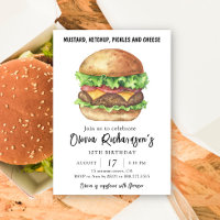 Fête de hamburger aquarelle Anniversaire