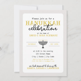 Invitation Fête de HANNUKAH Menorah