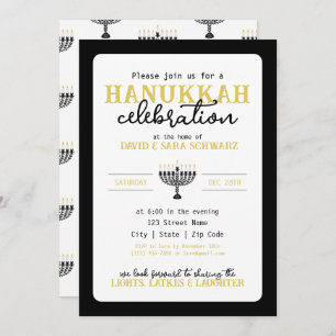 Invitation Fête de HANNUKAH Menorah