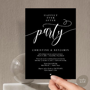 Invitation Fête de "Heureux pour toujours", scénario moderne