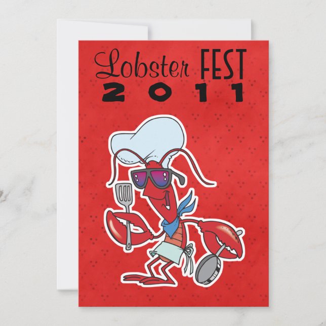 Invitation Fête de homard cool et drôle (Devant)