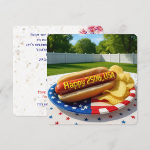 Invitation Fête de hot-dog pour les 250 ans des États-Unis