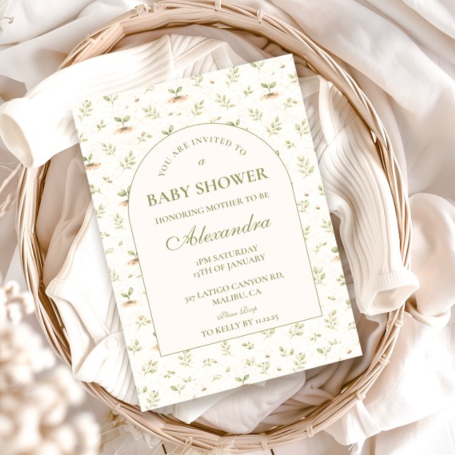 Invitation Fête de Jardin de Petit Pousse Baby Shower (Créateur téléchargé)