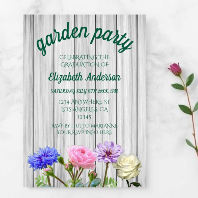 Invitation Fête de jardin de remise de diplômes (Créateur téléchargé)