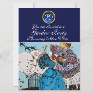 INVITATION FÊTE DE JARDIN DES OISEAUX DE PRINTEMPS, MONOGRAMM