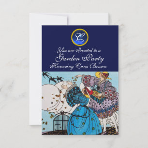 INVITATION FÊTE DE JARDIN DES OISEAUX DE PRINTEMPS, MONOGRAMM