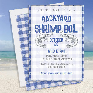 Invitation Fête de jardin sur le thème des fruits de mer avec