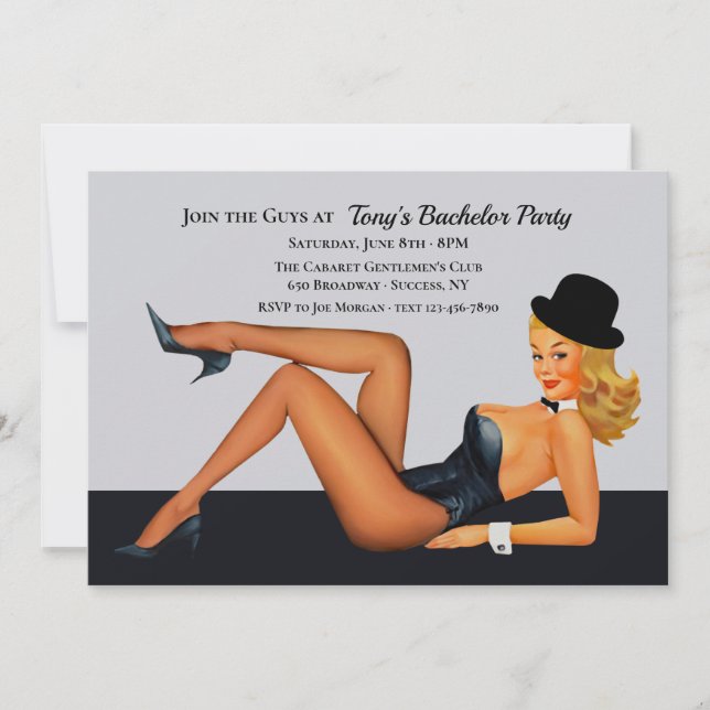 Invitation Fête de jeune fille avant le mariage Cabaret (Devant)