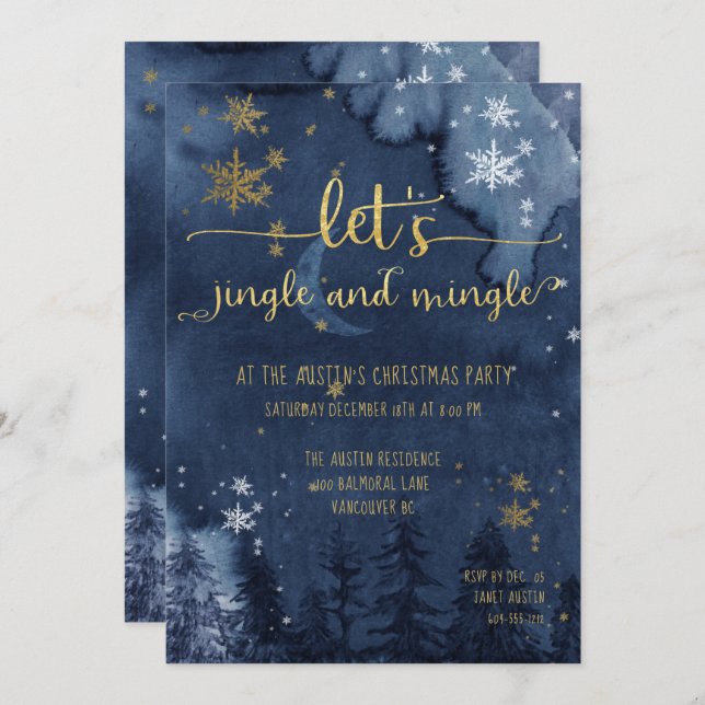 Invitation Fête de Jingle & Mingle (Devant / Derrière)