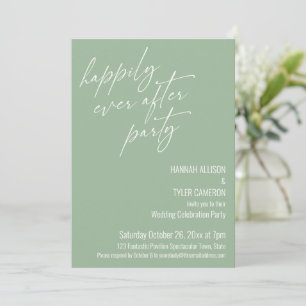 Invitation Fête de « Joyeux À Jamais » Vert Sauge Réception
