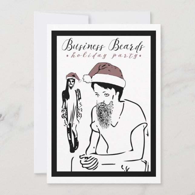 Invitation fête de la barbe d'affaires (Devant)