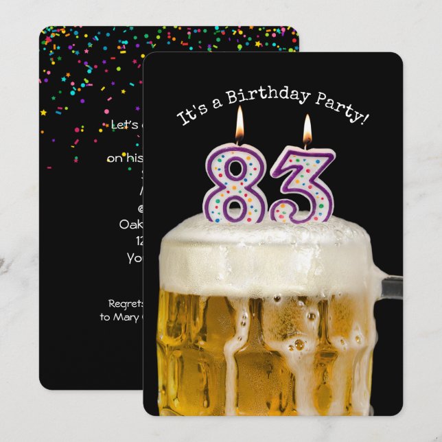 Invitation Fête de la bière 83e anniversaire (Devant / Derrière)
