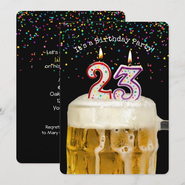 Invitation Fête de la bière du 23e anniversaire (Devant / Derrière)