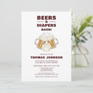 Invitation Fête de la bière et de la couche Basse
