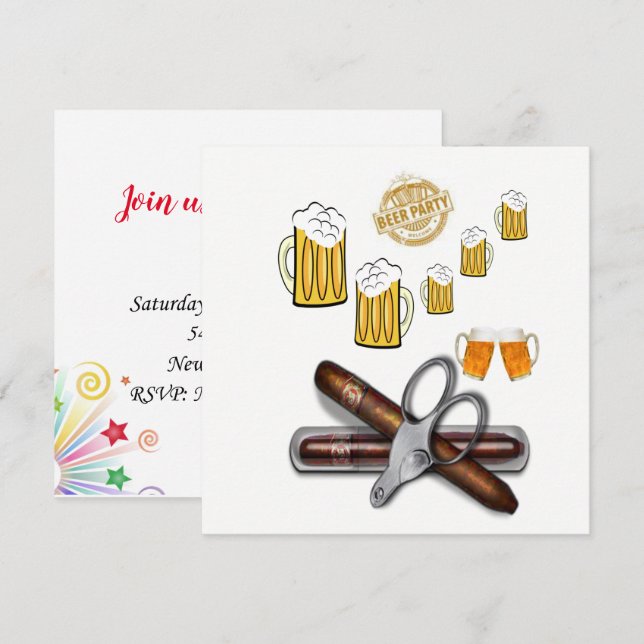 Invitation Fête de la Bière Invitation (Devant / Derrière)