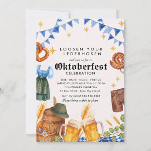 Invitation Fête de la bière Oktoberfest aquarelle allemande