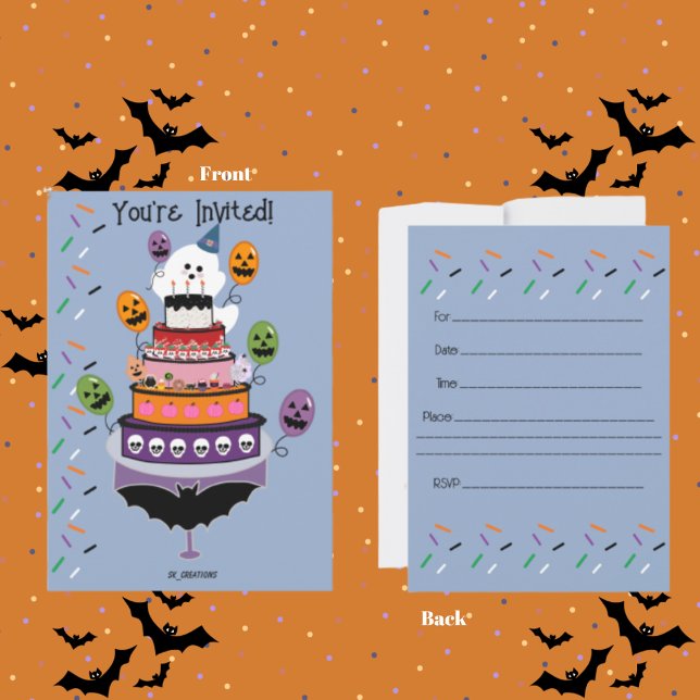 Invitation Fête de la Boo Day de Ghostile (Spooktacular invitation for your boo day party.)