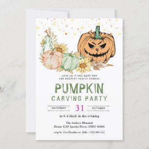 Invitation Fête de la Carotte Citrouille annuelle Halloween