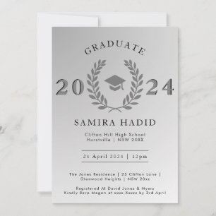 Invitation Fête de la couronne d'argent Laurel Formal Graduat