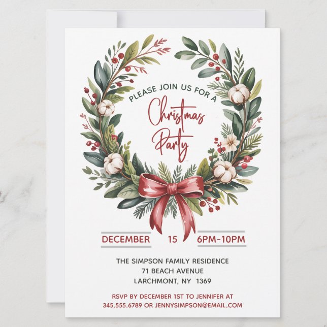 Invitation Fête de la Couronne de Noël  (Devant)