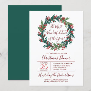 Invitation Fête de la couronne de Noël