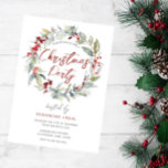 Invitation Fête de la couronne feuillue Bureau de Noël<br><div class="desc">Fête de la couronne feuillue Bureau de Noël Invitation Voir la collection correspondante dans Niche et Nest Store</div>