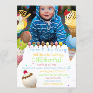 Invitation Fête de la crème glacée photo d'été
