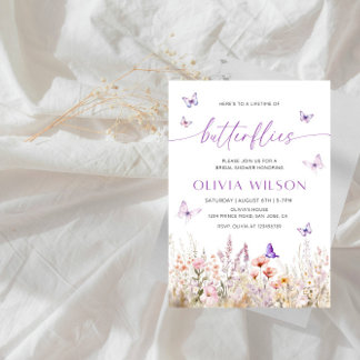 Invitation Fête de la Fête des mariées des papillons