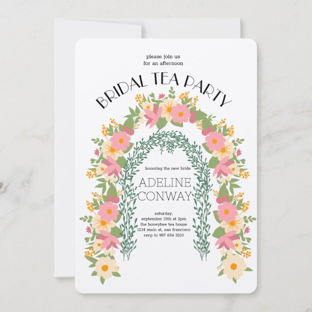 Invitation Fête de la Fête des mariées du jardin de Spring Ga (Devant)