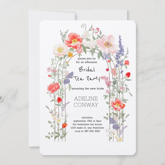 Invitation Fête de la Fête des mariées du jardin de Spring Ga (Devant)