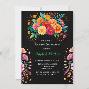 Invitation Fête de la fête florale du bouquet Mariage