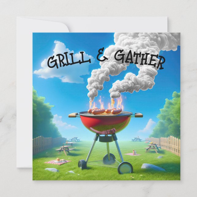 Invitation Fête de la fête nationale du 14 juillet avec barbe (Devant)