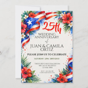 Invitation Fête de la Fleur du Drapeau de Porto Rico