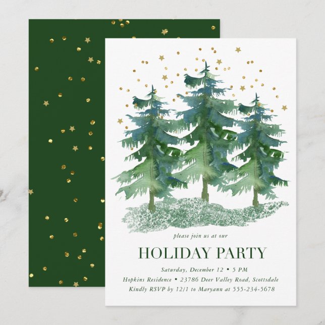 Invitation Fête de la forêt d'hiver (Devant / Derrière)