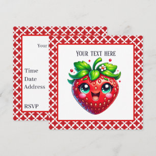 Invitation Fête de la fraise mignonne