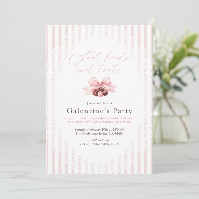 Invitation Fête de la Galentine aux Douceurs (Debout devant)