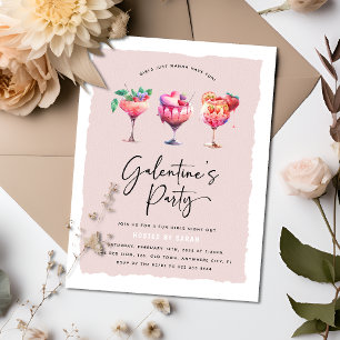 Invitation Fête de la Galentine pour les filles mignonnes à l