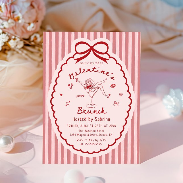 Invitation Fête de la Galentine's Day dessinée à la main de m (Créateur téléchargé)