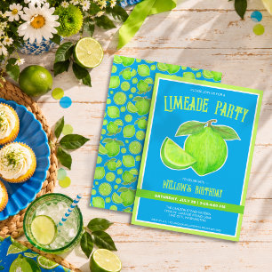 Invitation Fête de la Limeade Vert Clair Citron Anniversaire