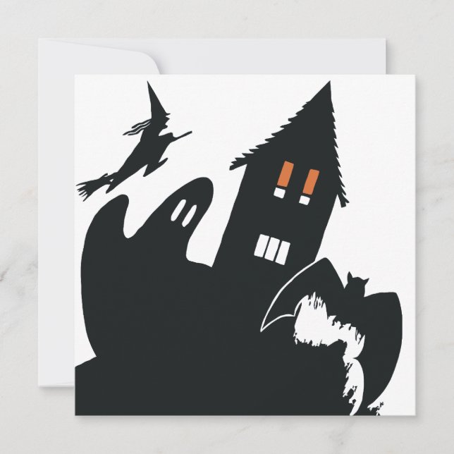 Invitation Fête de la Maison Hantée de la Sorcière d'Hallowee (Devant)