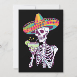 Invitation Fête de la Margarita de la fête des Morts mexicain