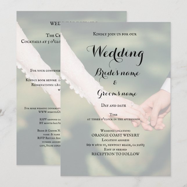 Invitation Fête de la mariée (Devant / Derrière)