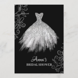 Invitation Fête de la mariée blanche de robe de robe de