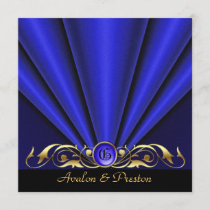 Invitation Fête de la mariée bleue d'art déco des années 20