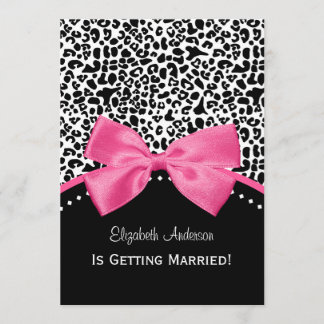 Invitation Fête de la mariée chic d'empreinte de léopard avec