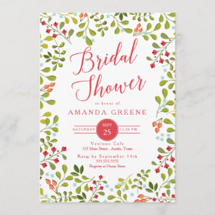 Invitation Fête de la mariée de fleur sauvage d'été