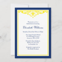 Fête de la mariée de Flourish de bleu marine et de